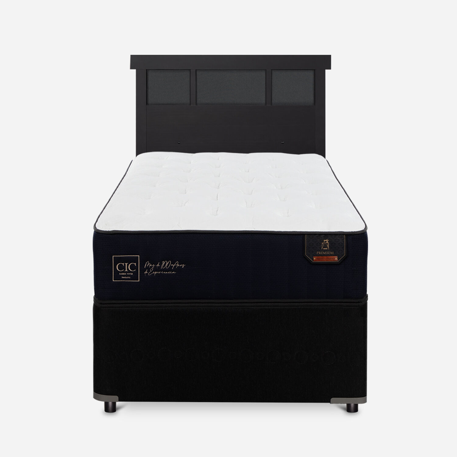 Cama Nido Diván Premium + Respaldo Dublín Negro