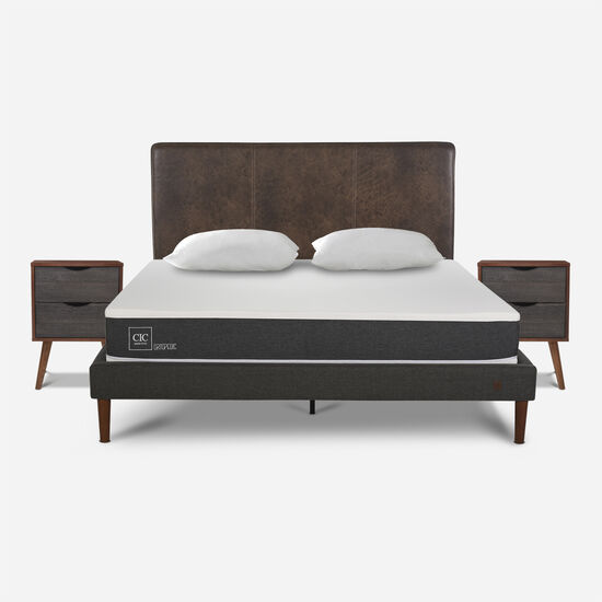 Cama Europea Curve 2 Plazas Ortopedic + Set Baker + Almohadas