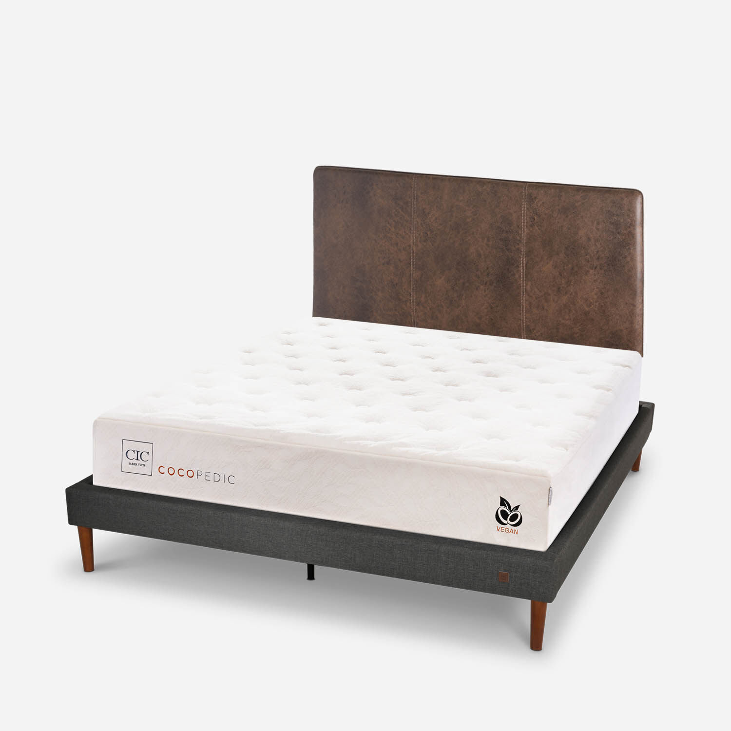 Cama Europea Curve 2 Plazas Cocopedic + Respaldo Baker