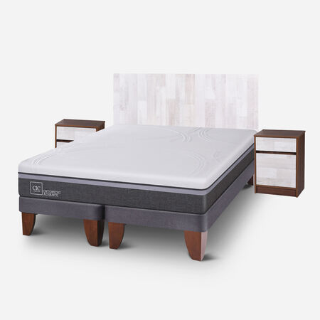 Cama Europea King Ortopedic Advance + Set Legno