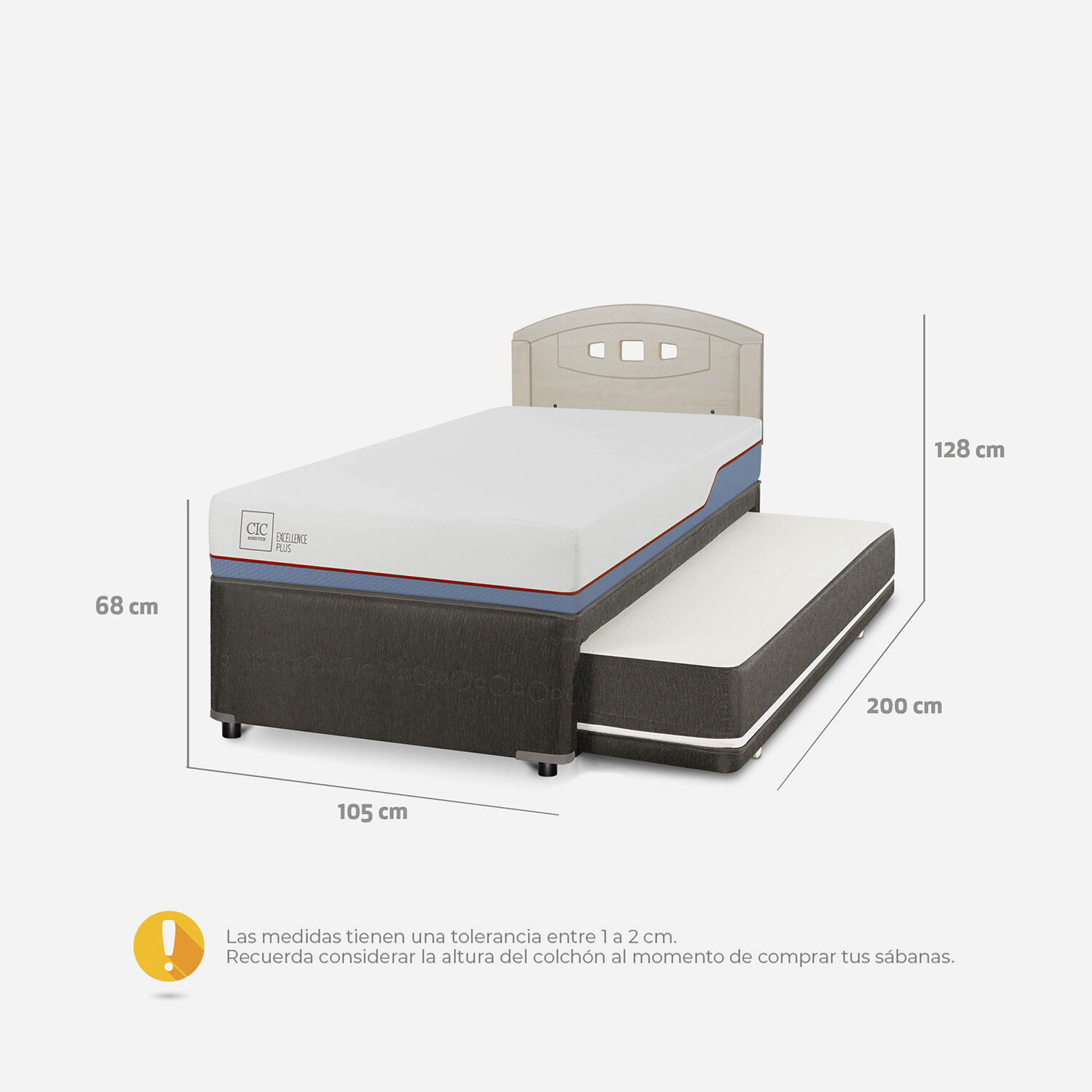 Cama Nido Diván Excellence Plus + Respaldo Gales Alpino