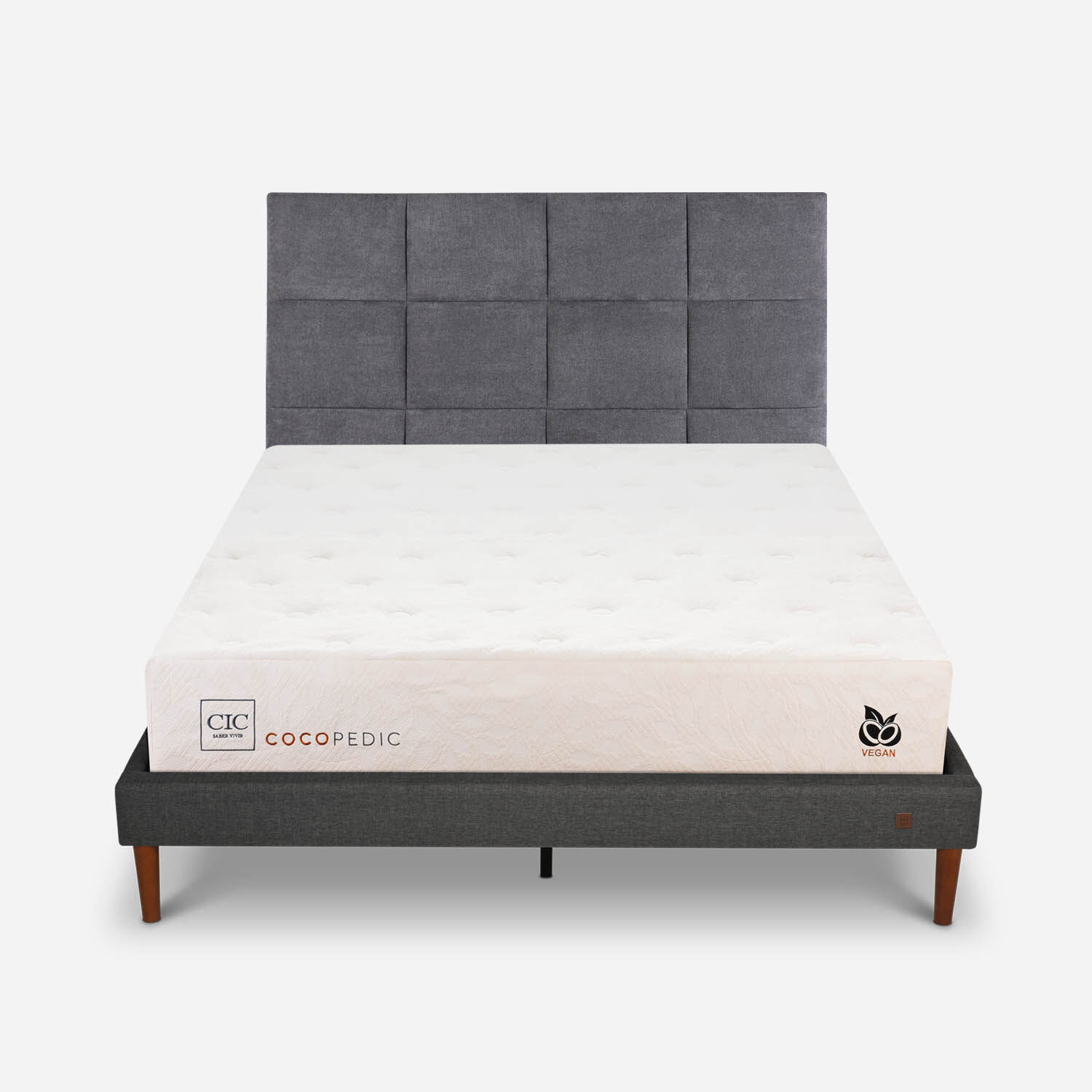 Cama Europea Curve 2 Plazas Cocopedic + Respaldo T&aacute;mesis