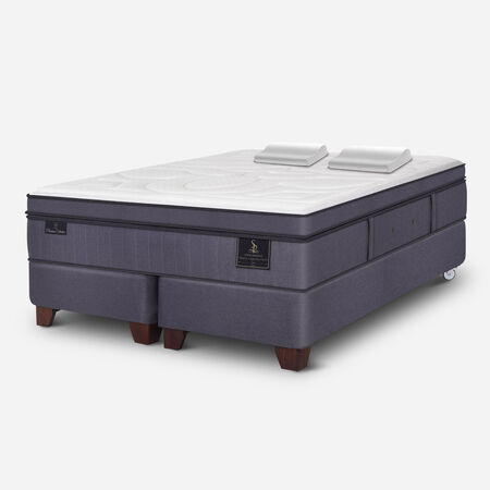 Box Spring King Super Premium + Almohadas Viscoel&aacute;sticas