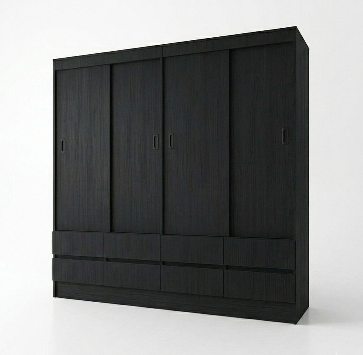 Cl&oacute;set Maule Cuatro Puertas Correderas Ocho Cajones Black