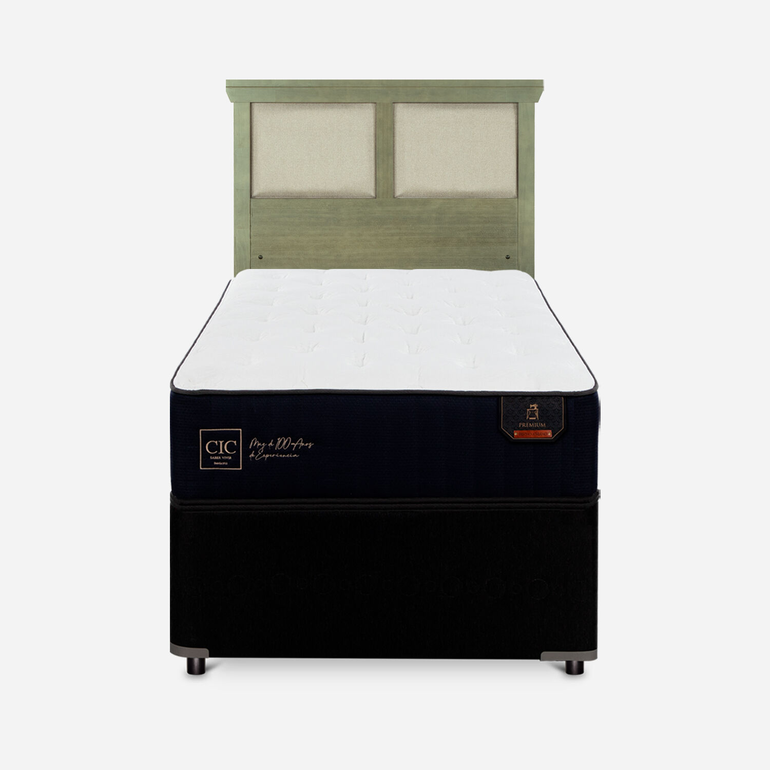 Cama Nido Diván Premium + Respaldo Torino Olivo
