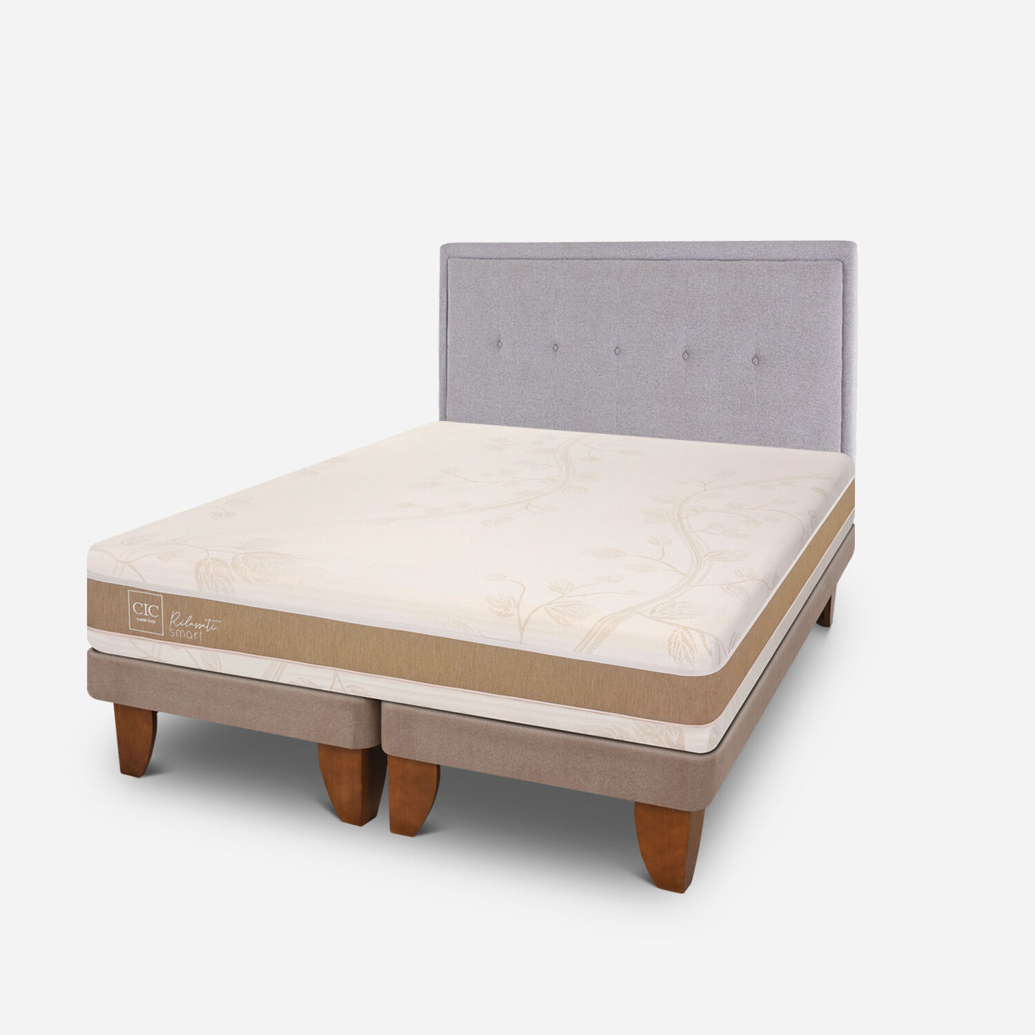 Cama Europea King Rilassati Smart Base Dividida + Respaldo Ganges