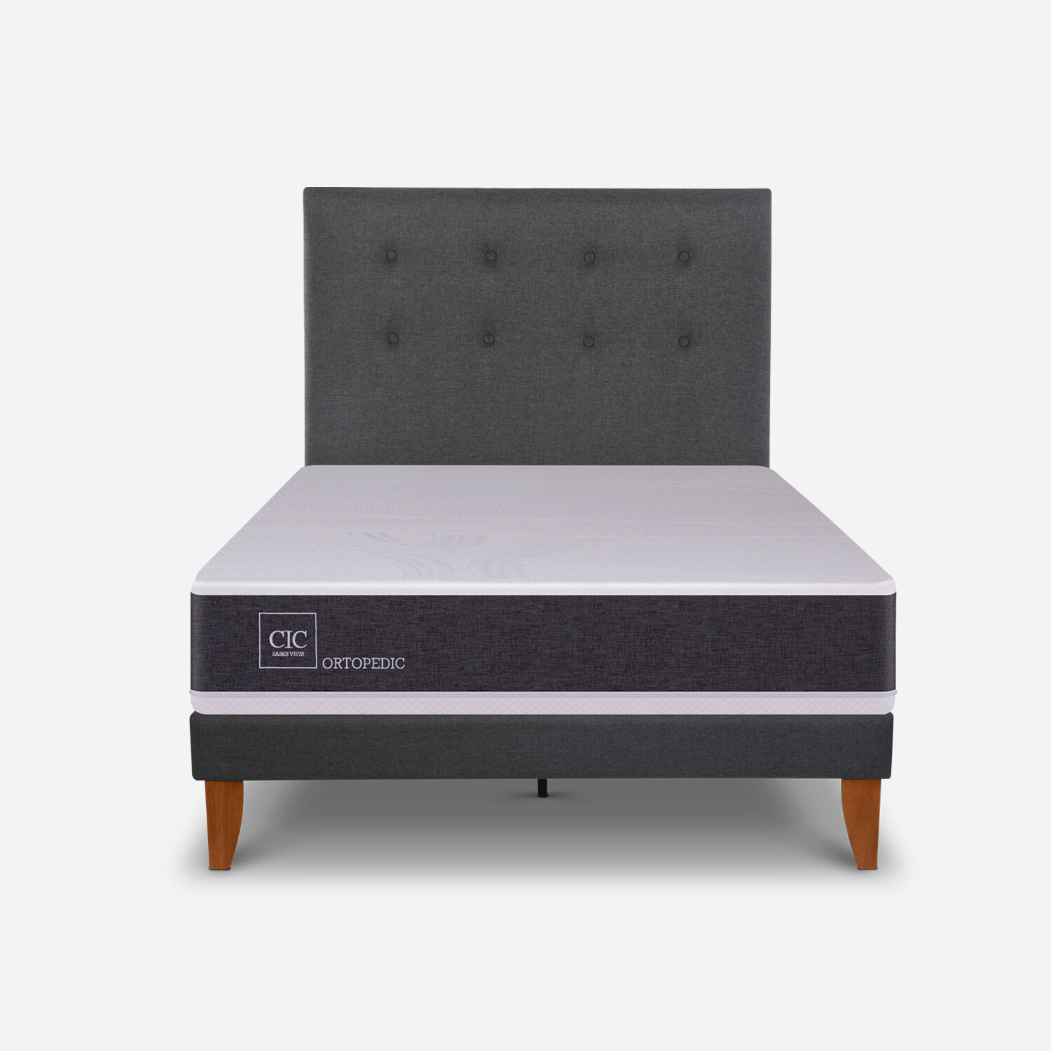 Cama Europea Curve 1,5 Plazas Ortopedic + Respaldo &Eacute;ufrates