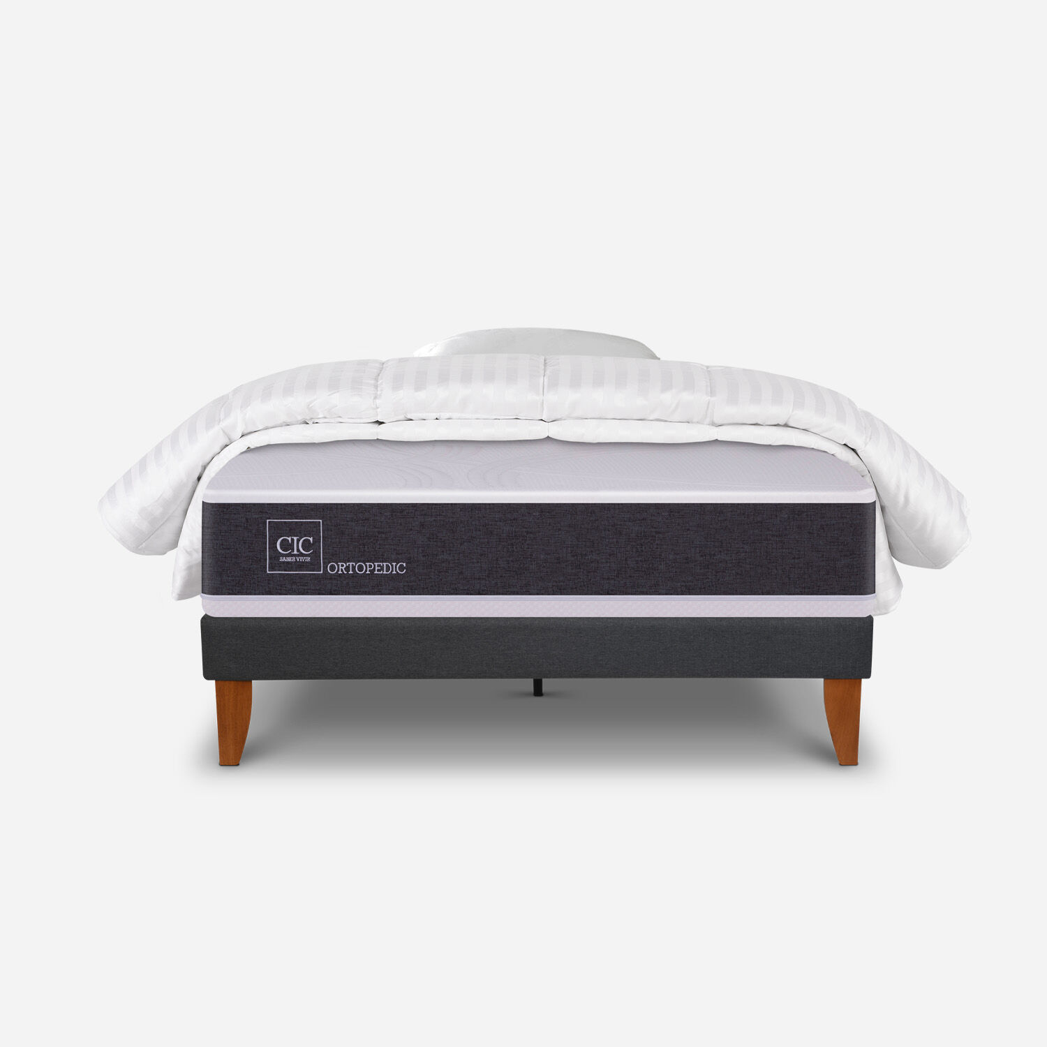 Cama Europea Curve 1,5 Plazas Ortopedic + Almohada + Plum&oacute;n