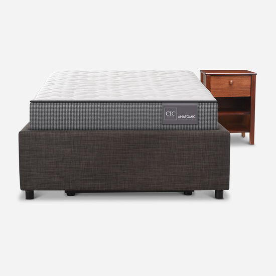 Cama Space Box 1.5 Plazas Anatomic + Velador New Torino 