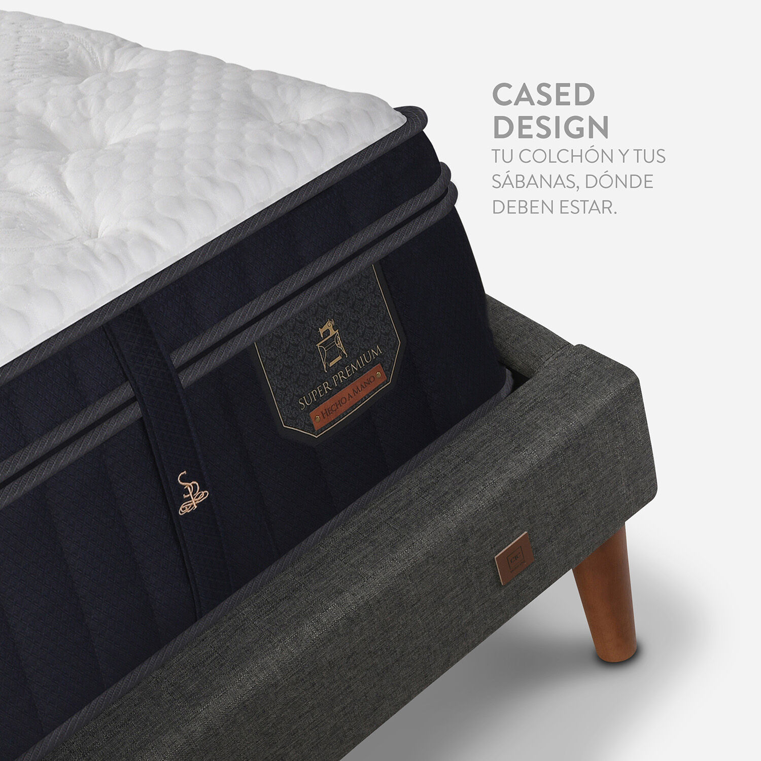 Cama Europea Curve King Super Premium + Plum&oacute;n + S&aacute;banas + Almohadas