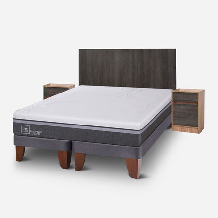 Cama Europea King Ortopedic Advance + Set Espresso