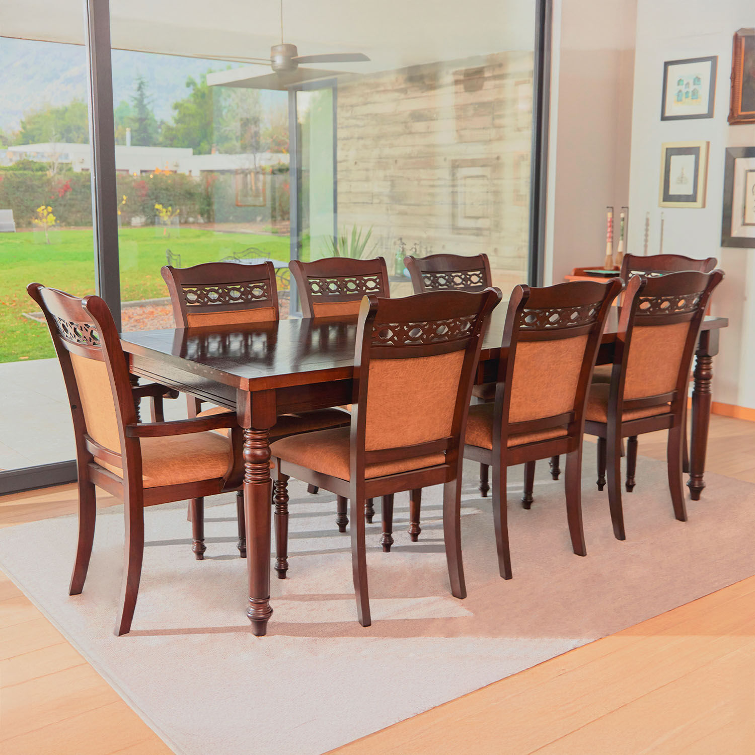 Comedor 6 Sillas 2 Sitiales Le Blanc / Mesa con Extensión