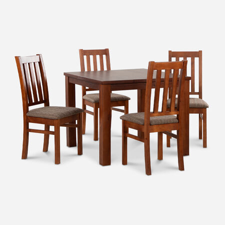 Comedor 4 Sillas Ñuble Caramelo - Tela Café