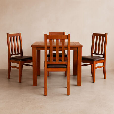 Comedor 4 Sillas &Ntilde;uble Caramelo - Caf&eacute;