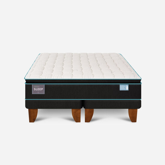 Cama Europea King Green Sleep Base Dividida