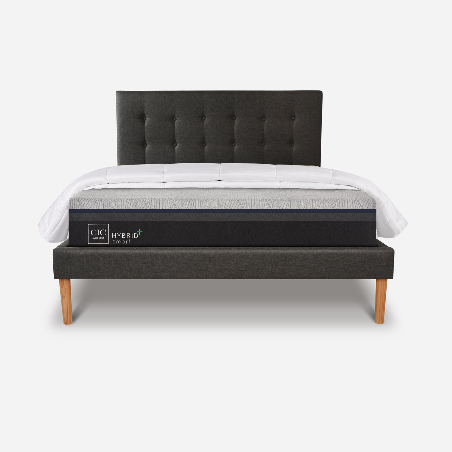 Cama King Hybrid Plus + Plum&oacute;n