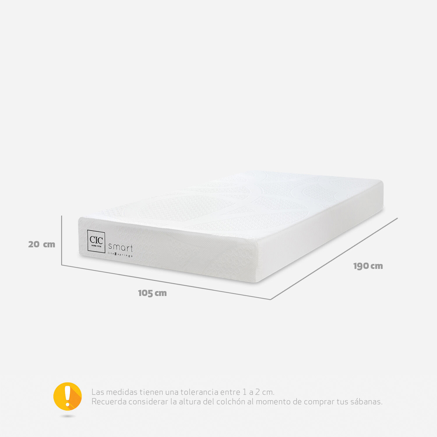 Colch&oacute;n 1,5 Plazas Smart Lite Spring 105 x 200