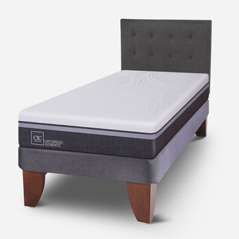 Cama Europea 1.5 Plazas Ortopedic Advance + Respaldo Éufrates