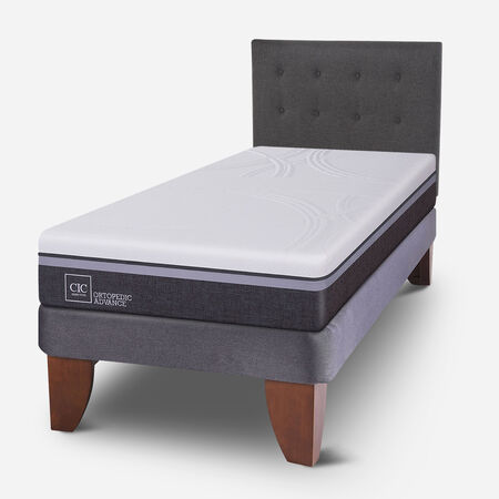 Cama Europea 1,5 Plazas Ortopedic Advance + Respaldo Éufrates