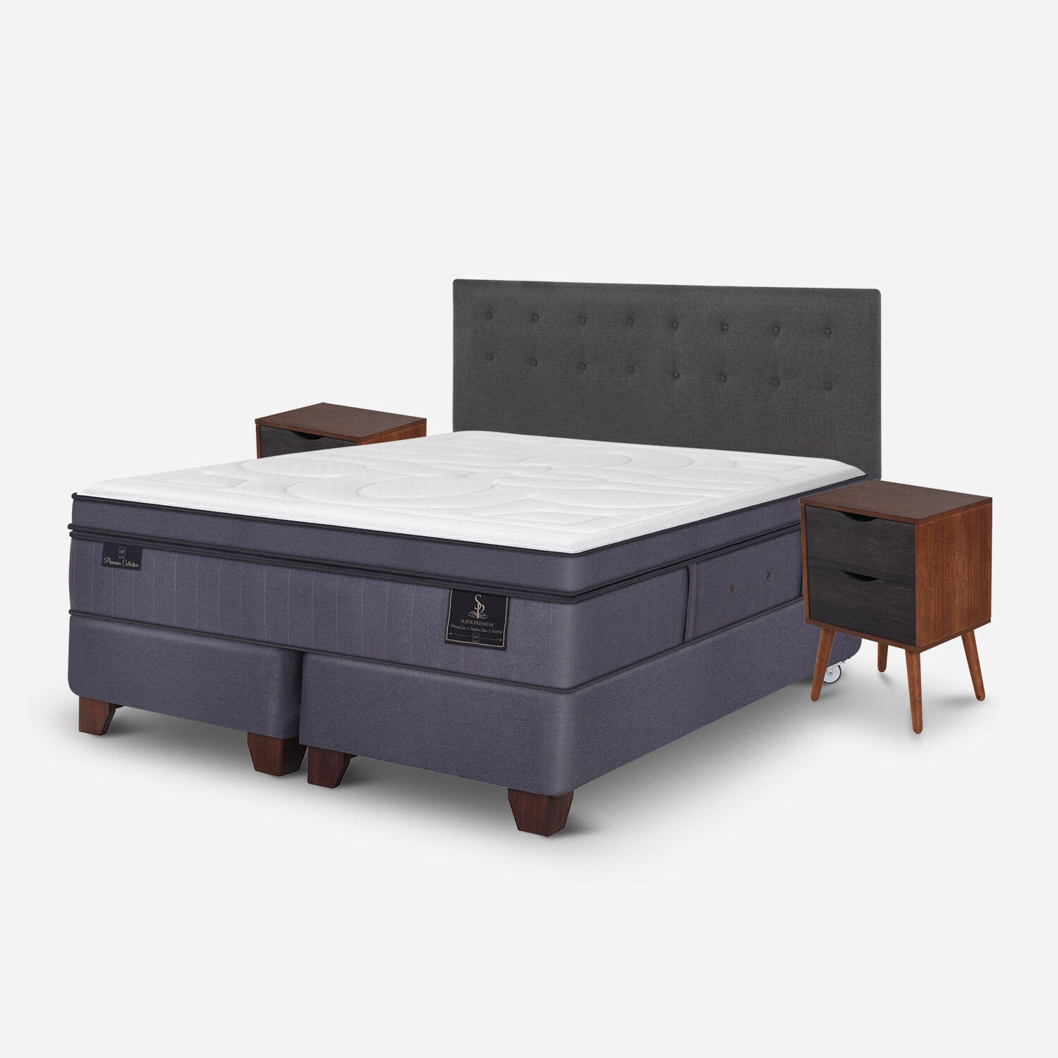 Box Spring King Super Premium + Set &Eacute;ufrates