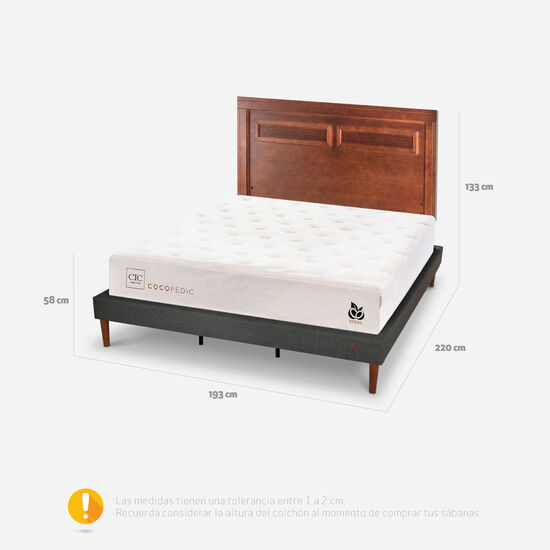 Cama Europea Curve King Cocopedic + Respaldo Milán
