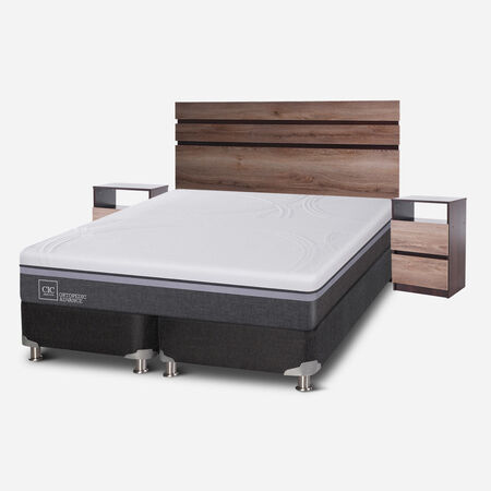 Box Spring 2 Plazas Ortopedic Advance Base Dividida 5 Zonas + Set Ares