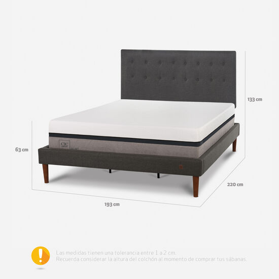 Cama Europea Curve King Balance + Respaldo Éufrates