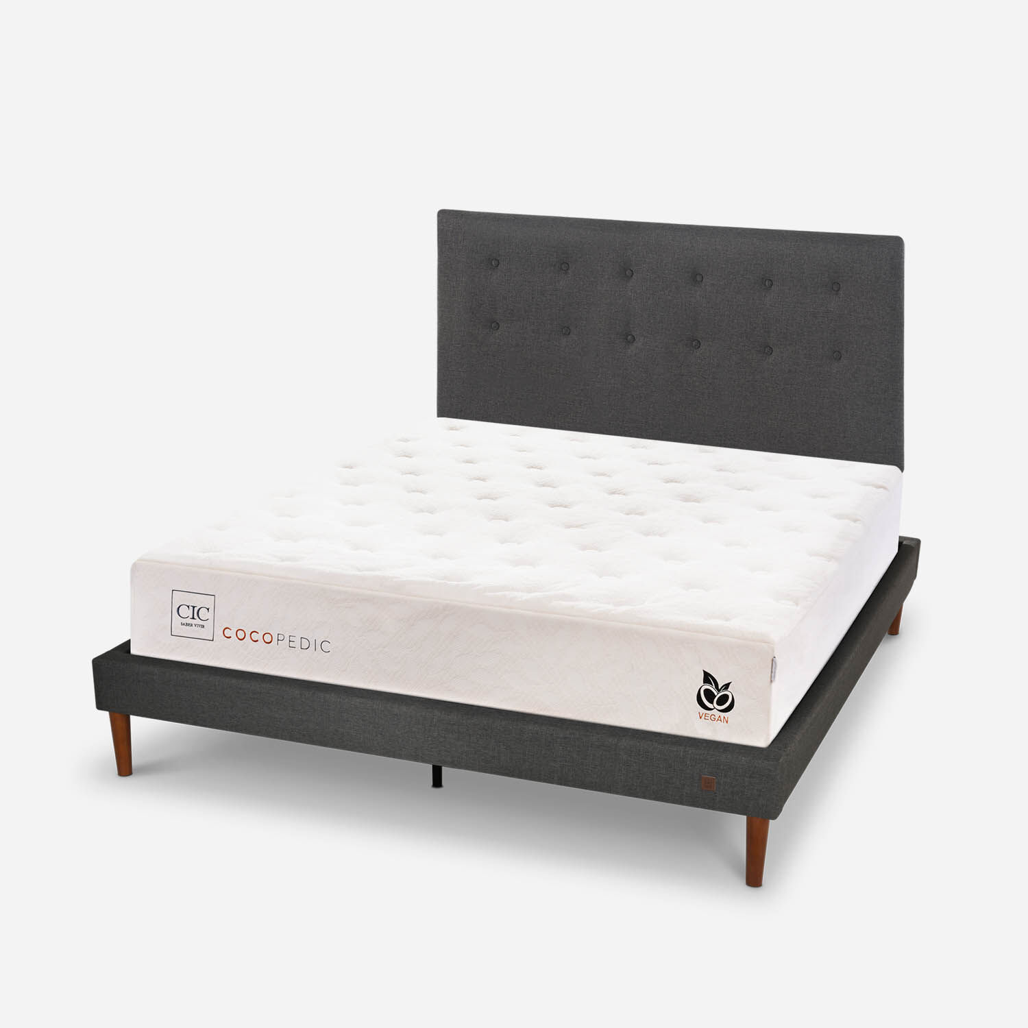 Cama Europea Curve 2 Plazas Cocopedic + Respaldo &Eacute;ufrates