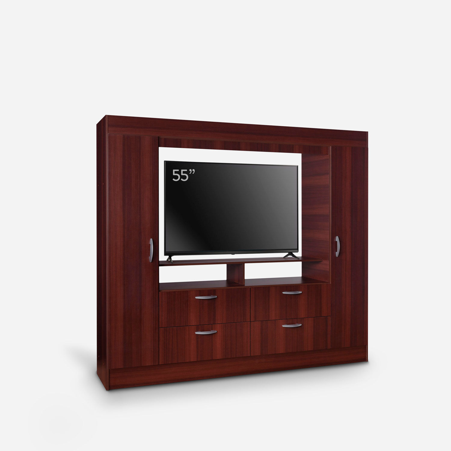 Clóset 2 Puertas 4 Cajones Baker TV 55" Chocolate