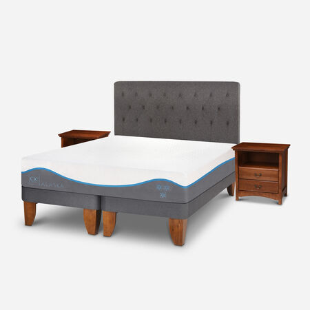 Cama Europea King Alaska + Set Kavery