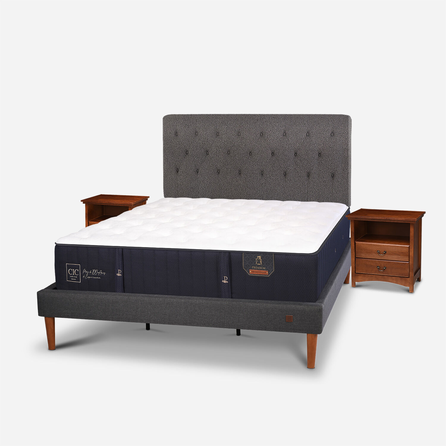 Cama Europea Curve King Premium + Set Kavery