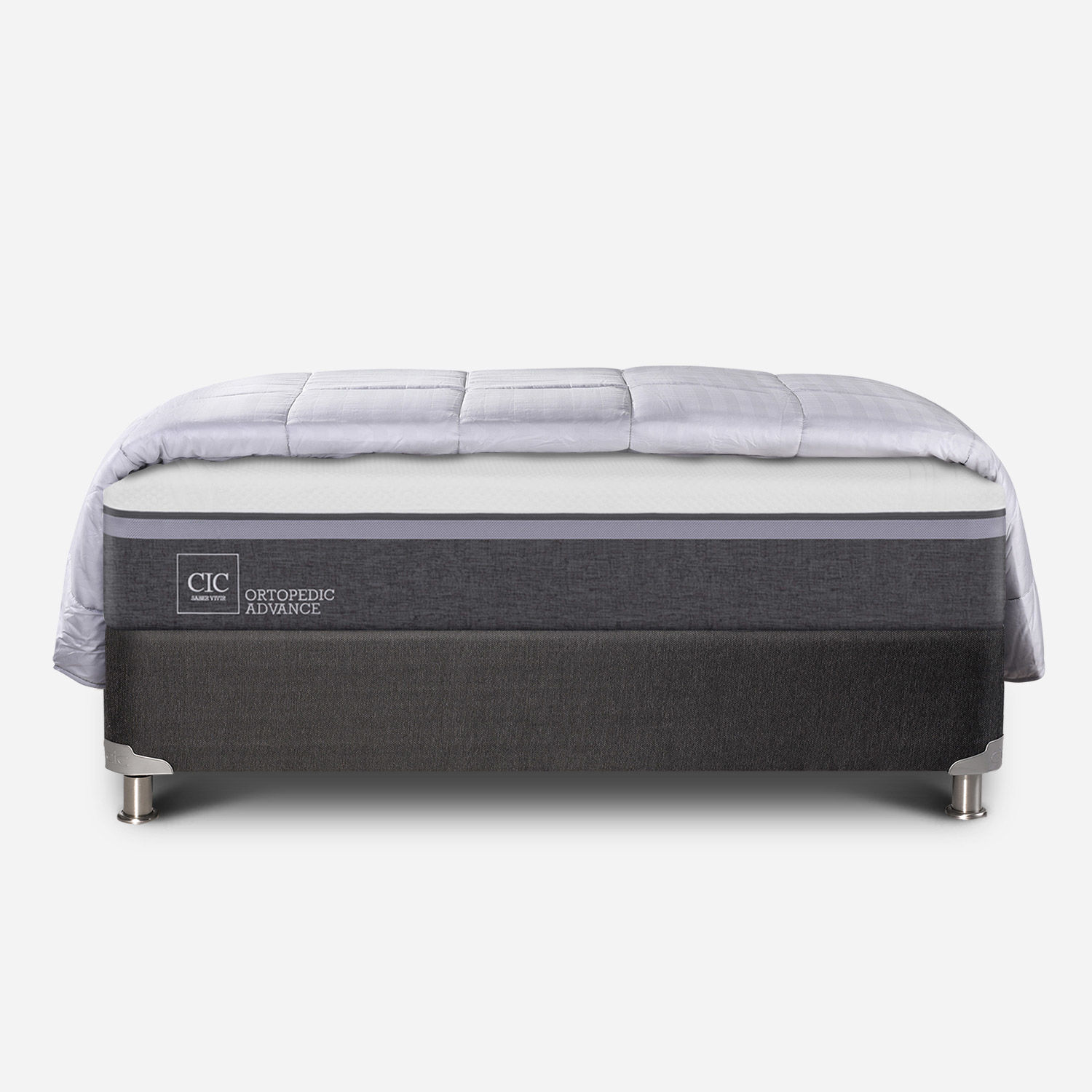 Box Spring 2 Plazas Ortopedic Advance Base Normal 5 Zonas + Plum&oacute;n