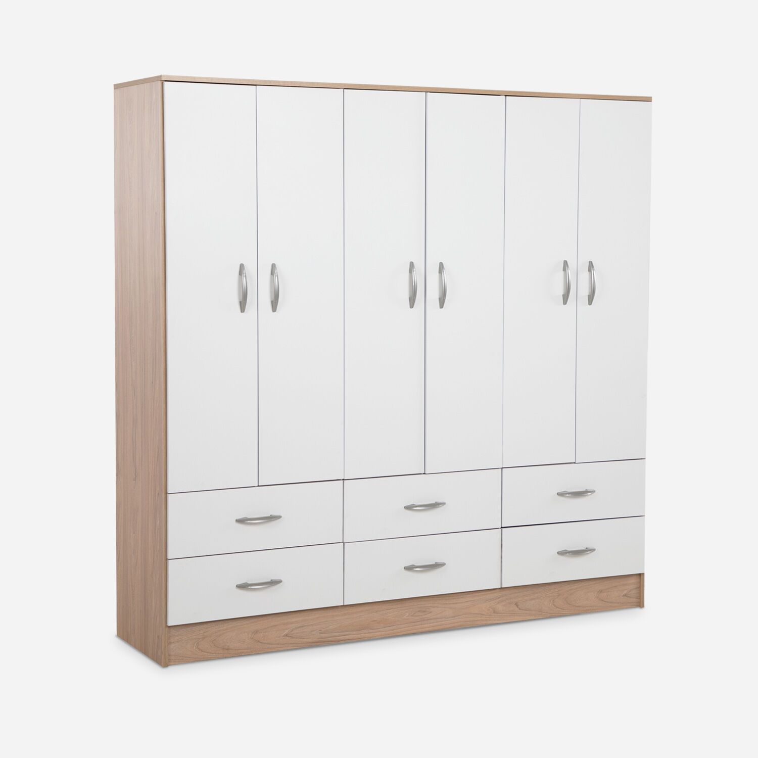 Cl&oacute;set Maipo 6 Puertas 6 Cajones Olmo Blanco