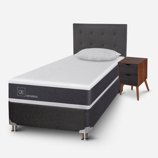 Box Spring 1.5 Plazas Ortopedic 5 Zonas + Almohada + Set Éufrates