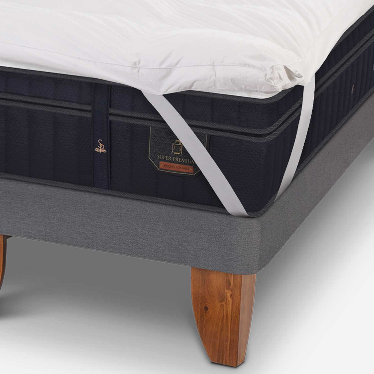 Cama Europea Super King Super Premium + Set T&aacute;mesis + Topper