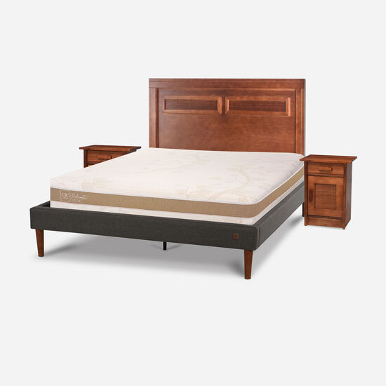 Cama Europea Curve 2 Plazas Rilassati Smart + Set Milán