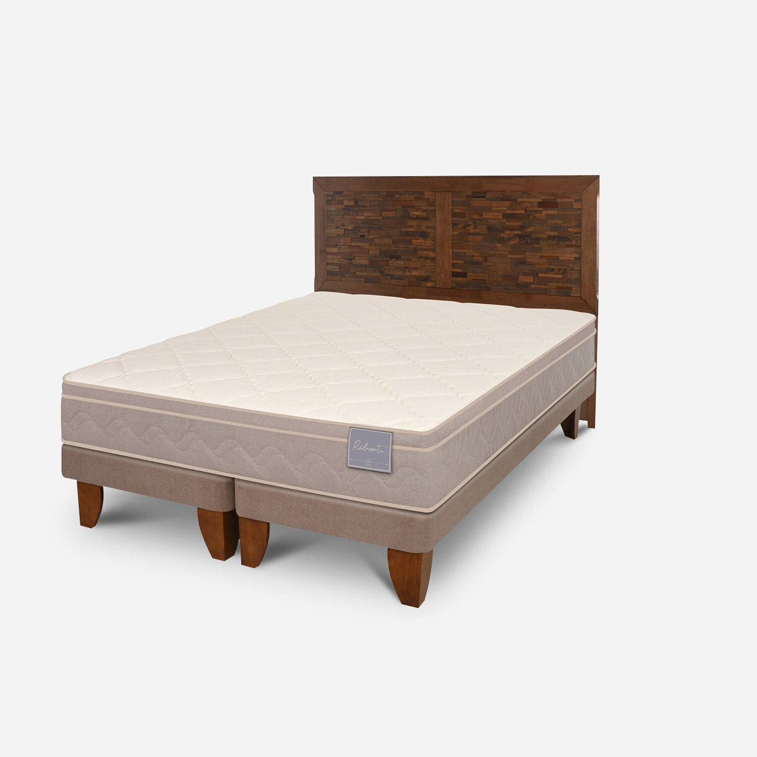 Cama Europea 2 Plazas Rilassati Base Dividida + Respaldo Antique