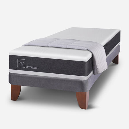 Cama Europea 1,5 Plazas Ortopedic + Plum&oacute;n