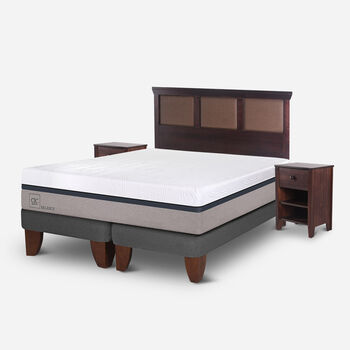 Cama Europea 2 Plazas Balance Base Dividida + Set Torino Choc
