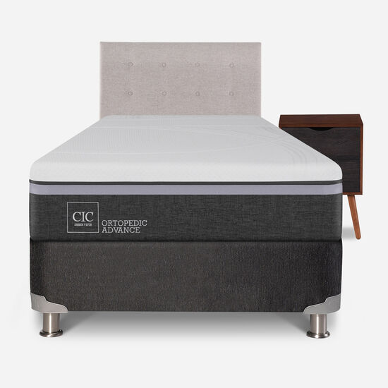 Box Spring 1.5 Plazas Ortopedic Advance 5 Zonas + Set Tigris