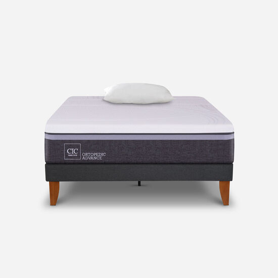 Cama Europea Curve 1.5 Plazas Ortopedic Advance + Almohada