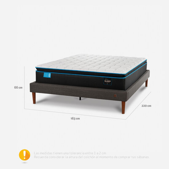 Cama Europea Curve 2 Plazas Green Sleep 