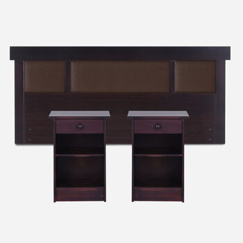 Respaldo 2 Plazas + Veladores Dubl&iacute;n Chocolate