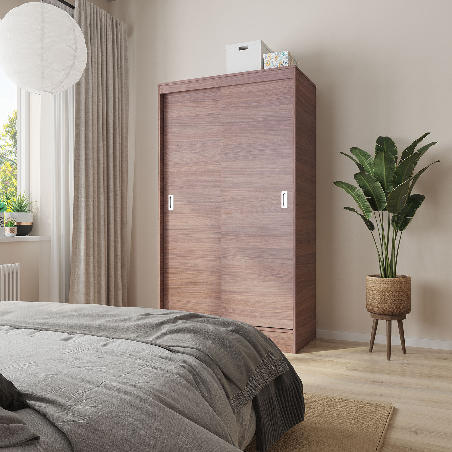 Cl&oacute;set 2 Puertas Corredera Caburgua Walnut