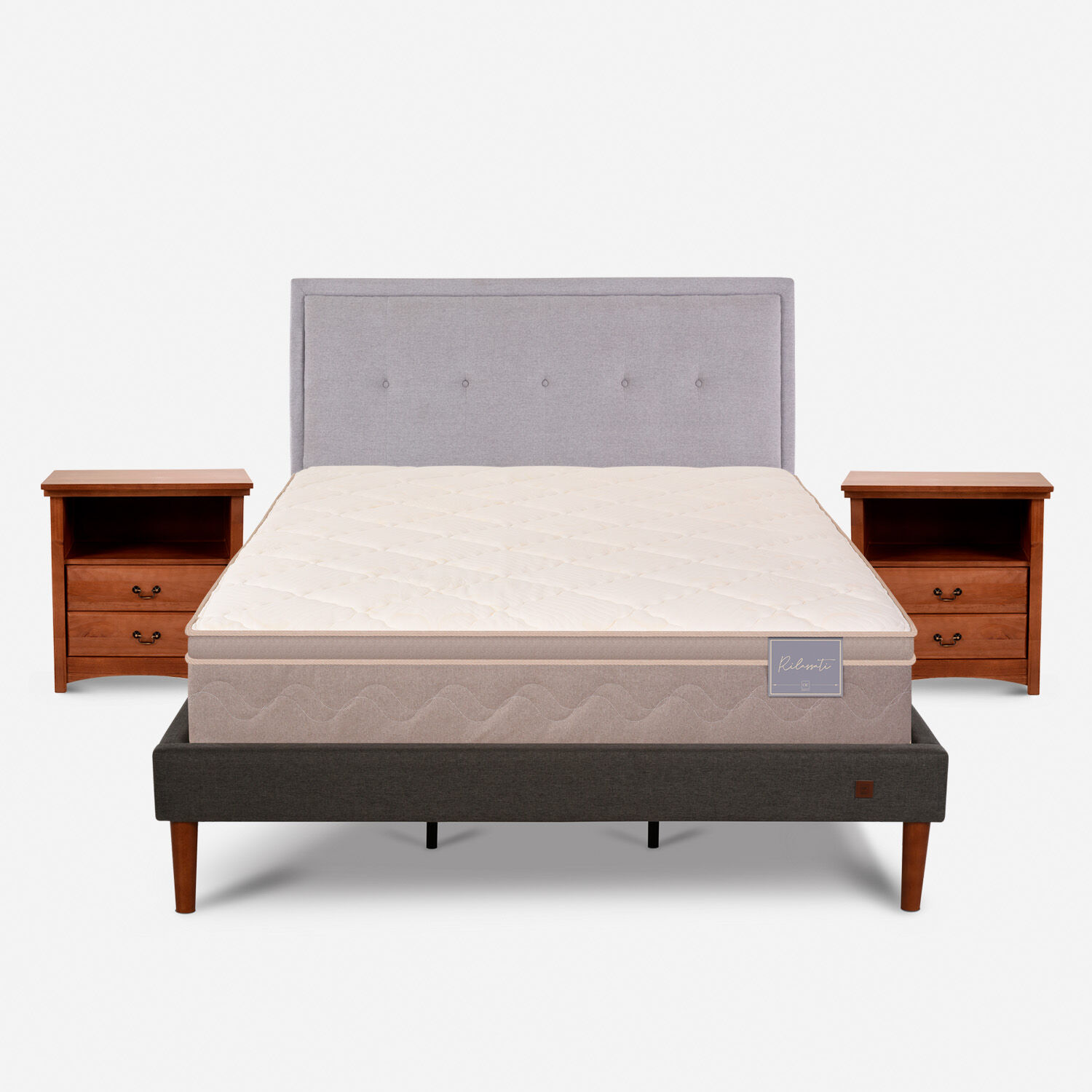 Cama Europea Curve King Rilassati + Set Ganges