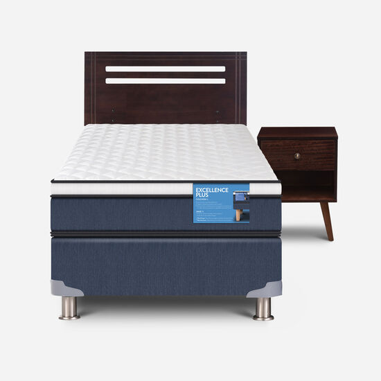 Cama Americana 1.5 Plazas Excellence Plus + Set Múnich