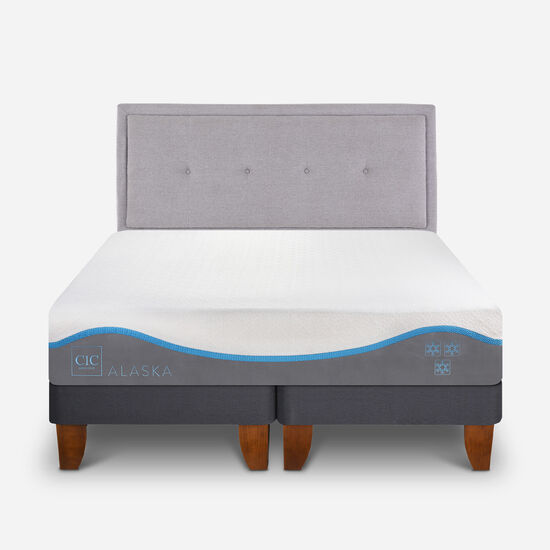 Cama Europea 2 Plazas Alaska + Respaldo Ganges