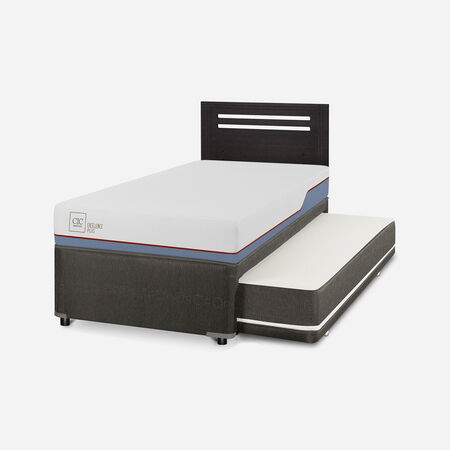 Cama Nido Diván Excellence Plus + Respaldo Múnich Negro