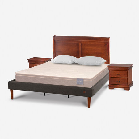 Cama Europea Curve King Rilassati + Set Miro + Almohadas Viscoel&aacute;sticas