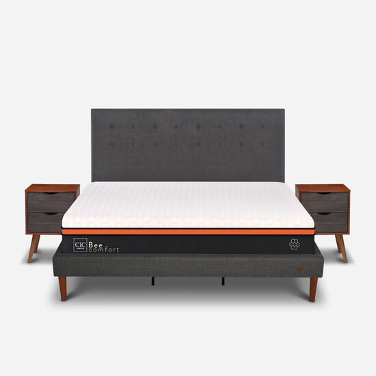 Cama Europea Curve King Bee Comfort + Set Éufrates